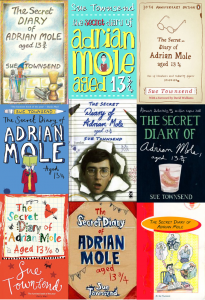 Adrian Mole Secret Diary Sue Townsend book cover montage