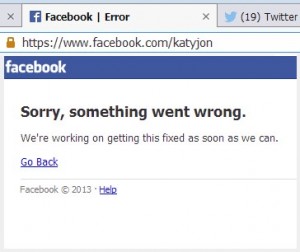 Facebook down error