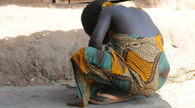African girl from behind