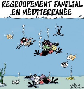 Ali Dilem, Liberté 'Regroupement familial' cartoon