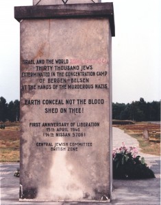 Bergen-Belsen First Anniversary of Liberation, Central Jewish Committtee monument, 15 April 1946 © KatyJon