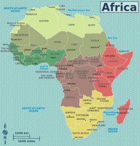 Map Africa Regions Countries WikiMedia