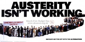 Austerity isn't working UK Uncut poster 2012