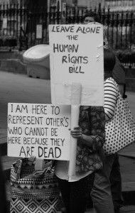 Human Rights Act protest