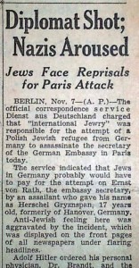 Diplomat Shot - Nazis Aroused, The Detroit Free Press, November 8, 1938