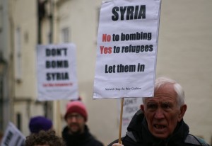 Don't Bomb Syria Rally, Norwich, 28 November 2015 photo by Katy Jon Went 