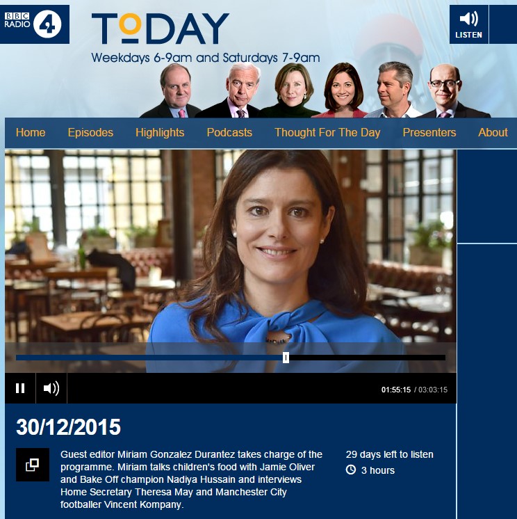 Miriam Gonzalez Durantez Guest Editor BBC Radio 4 Today Miriam Gonzalez Durantez Guest Editor BBC Radio 4 Today
