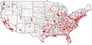 US Gun Violence 2015 incidents map