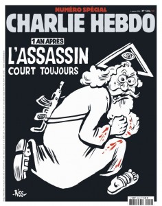 Charlie Hebdo anniversary cover 7 January 2016