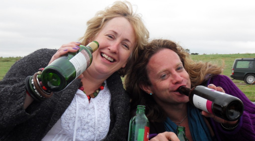 Christian drinking, well with a vicar at Greenbelt