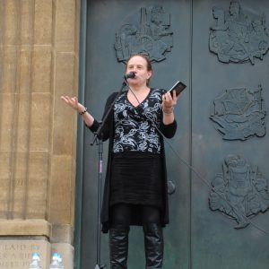 Katy Jon Went speaking at Norwich Solidarity With Migrants Rally, 12 July 2016