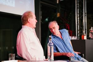 Peter Barrow and Louis Hilyer in Melvyn Bragg's King Lear in New York for Hostry Festival 2016. Photo by Matt Dartford