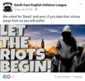 North East English Defence League Brexit Riots