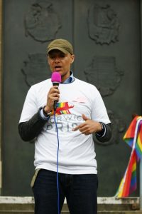 Clive Lewis MP speaking at Norwich LGBT Chechnya protest