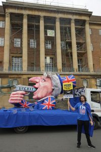 Brexit Suicide Float outside City Hall in Norwich, photo by Katy Jon Went