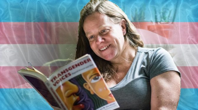 Katy Went Transgender Voices NHS NSFT photoshoot Trans flag