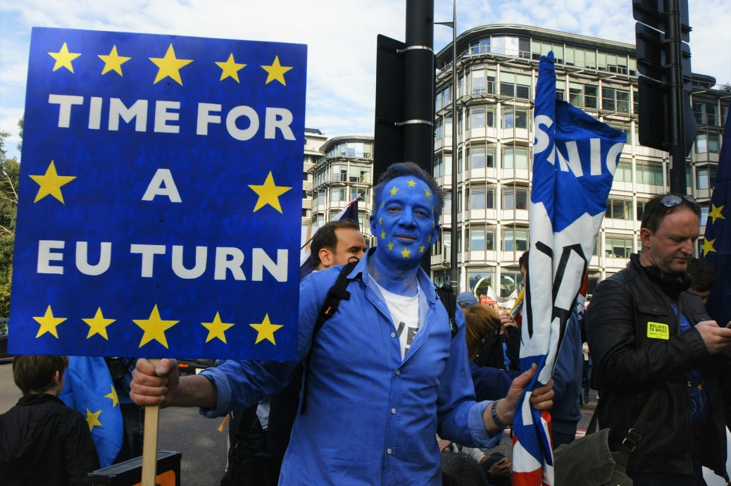 Time for a EU turn on Brexit, Park Lane, London People's Vote meetup before march