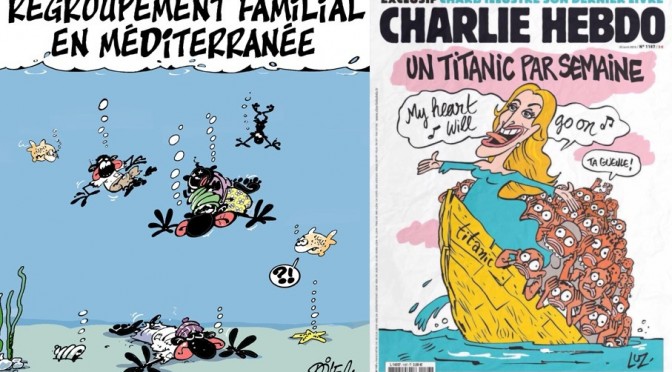 Satirical Cartoons and Mediterranean Migrants, Ali Dilem, Charlie Hebdo
