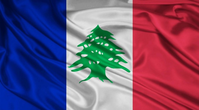 French flag with Lebanon overlay by Katy Jon Went