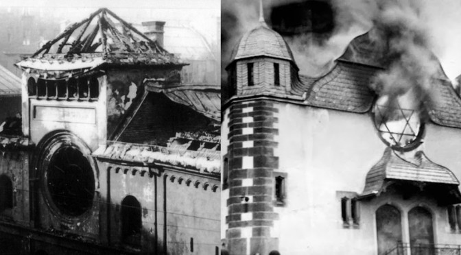 Kristallnacht 1938 Jewish synagogues burning