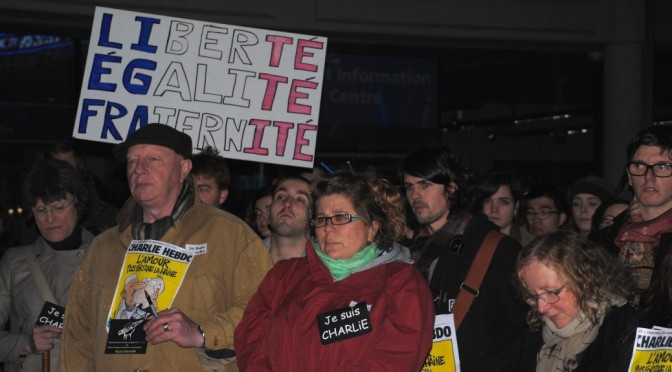 JeSuisCharlie vigil honours freedom of expression and Charlie Hebdo victims