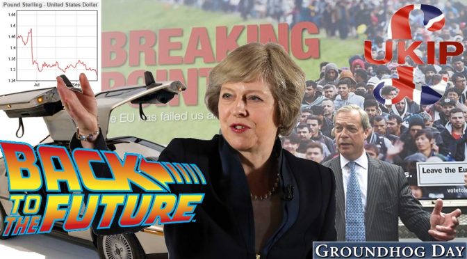 Political Dystopia as UK living in Groundhog Day & Back to the Future era