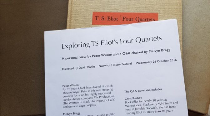 TS Eliot Four Quartets, Exploration with Peter Wilson, Melvyn Bragg & more