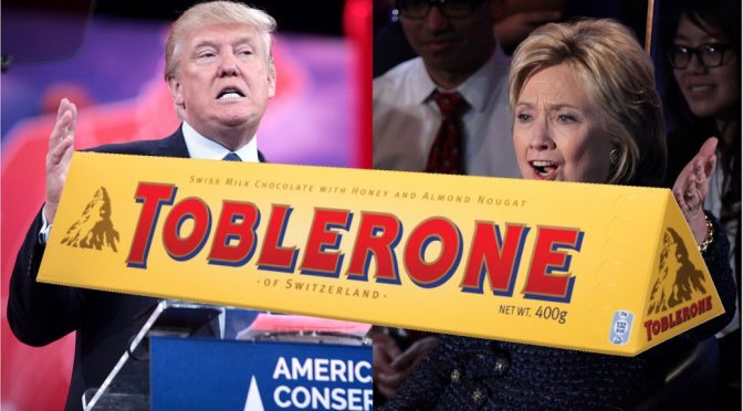 Donald Trump, Hillary Clinton US Election Day but Toblerone is trending