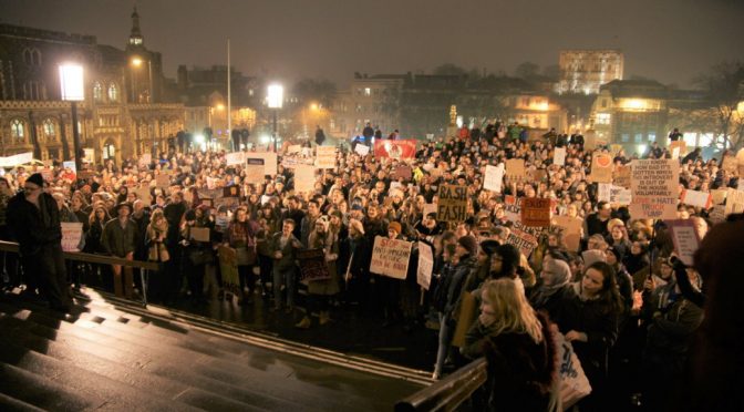 Norwich protests Donald Trump selective Muslim Ban, welcomes Refugees