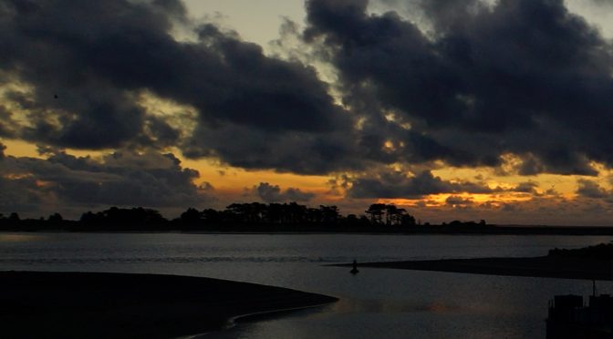 Autumnal dawn sunrise on the North Norfolk coast