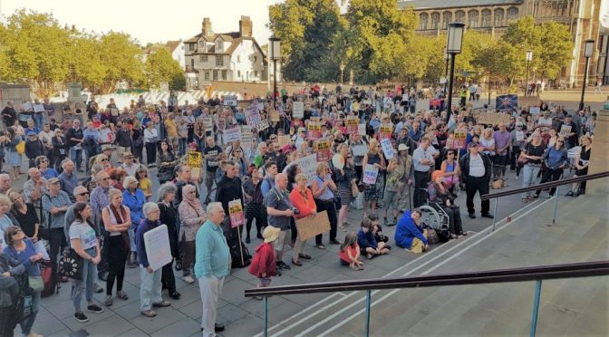 Hundreds at Norwich Protests Donald Trump, 13 Jun 2018