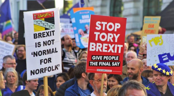 Stop Brexit banners on London March